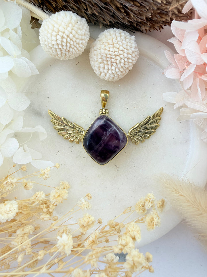 Rainbow Fluorite Anahata Pendant