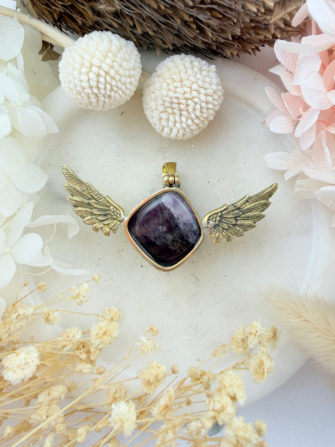 Rainbow Fluorite Anahata Pendant