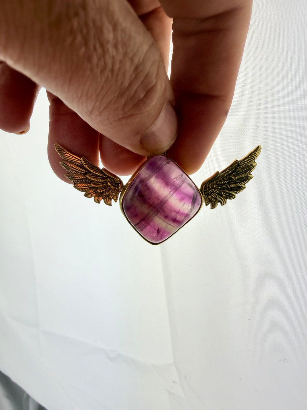 Rainbow Fluorite Anahata Pendant