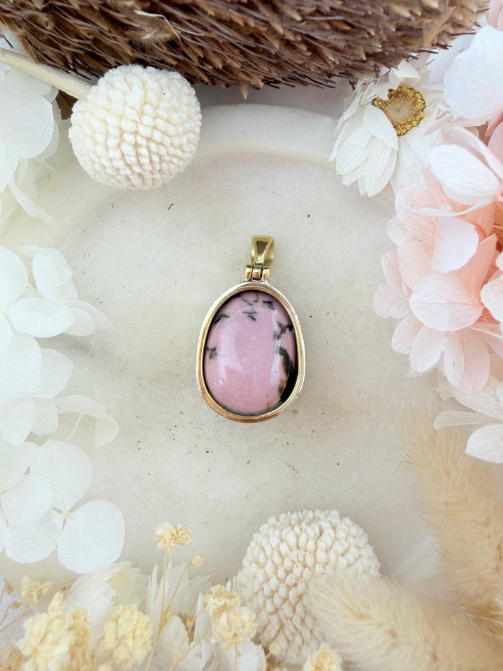 Rhodonite Bronze Pendant