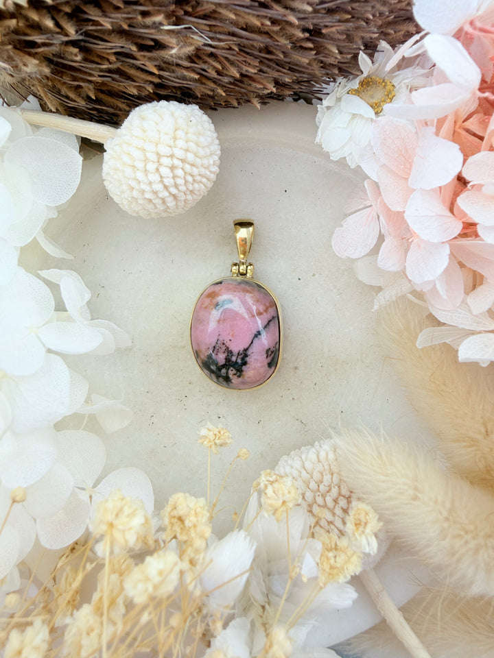 Rhodonite Bronze Pendant