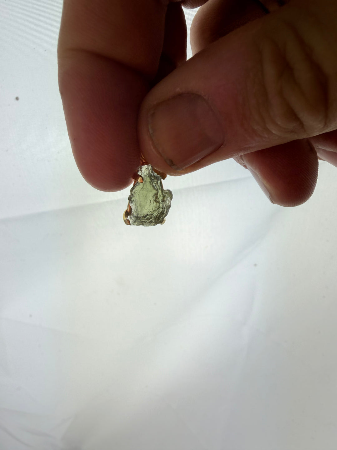 Moldavite Gold Vermeil Pendant