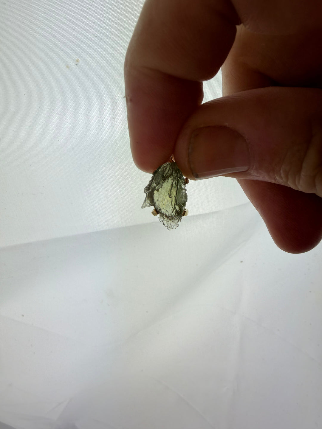 Moldavite Gold Vermeil Pendant