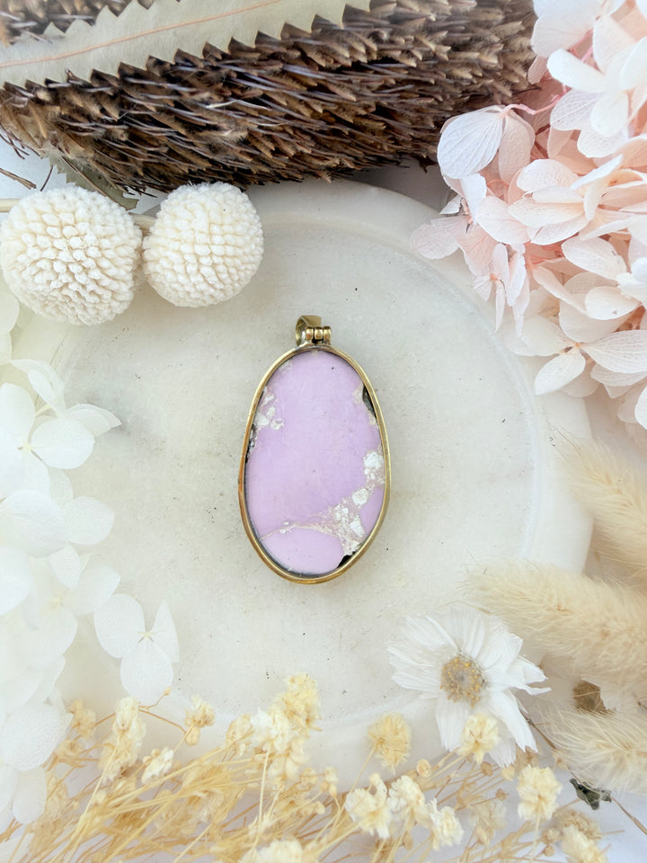 Phosphosiderite Bee Hive Bronze Pendant