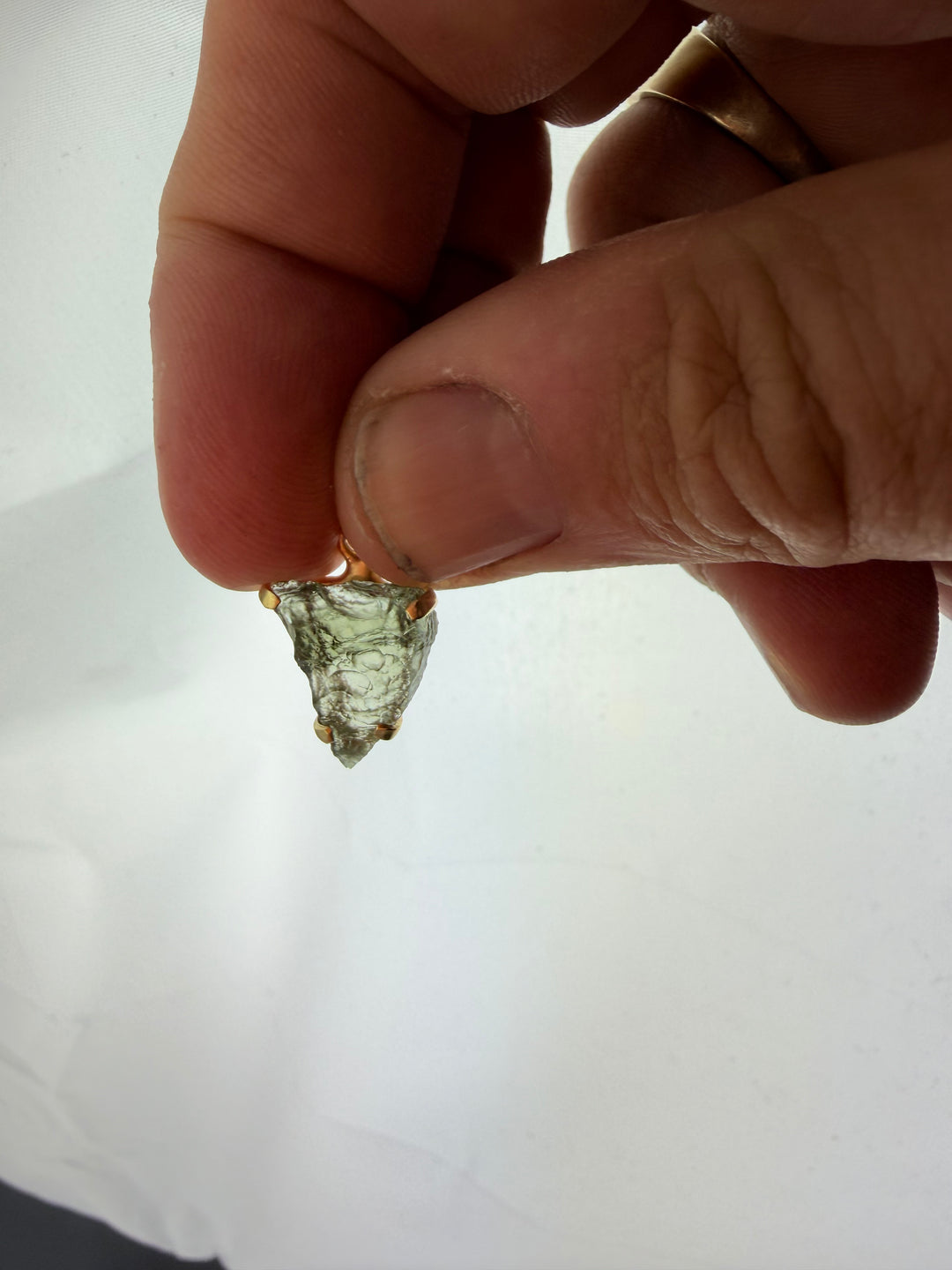 Moldavite Gold Vermeil Pendant