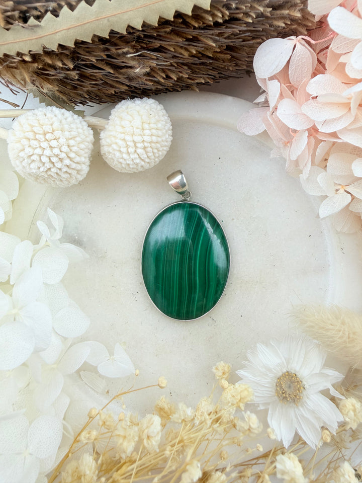 Malachite Silver Pendant