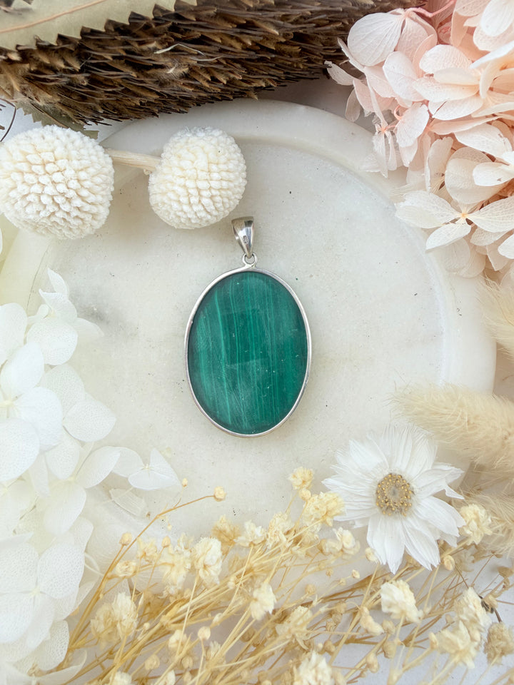 Malachite Silver Pendant