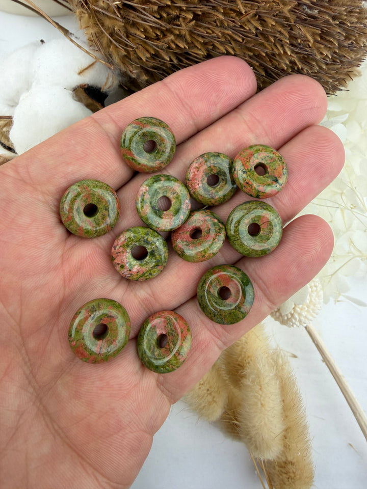 Unakite Jasper Donut Pendant