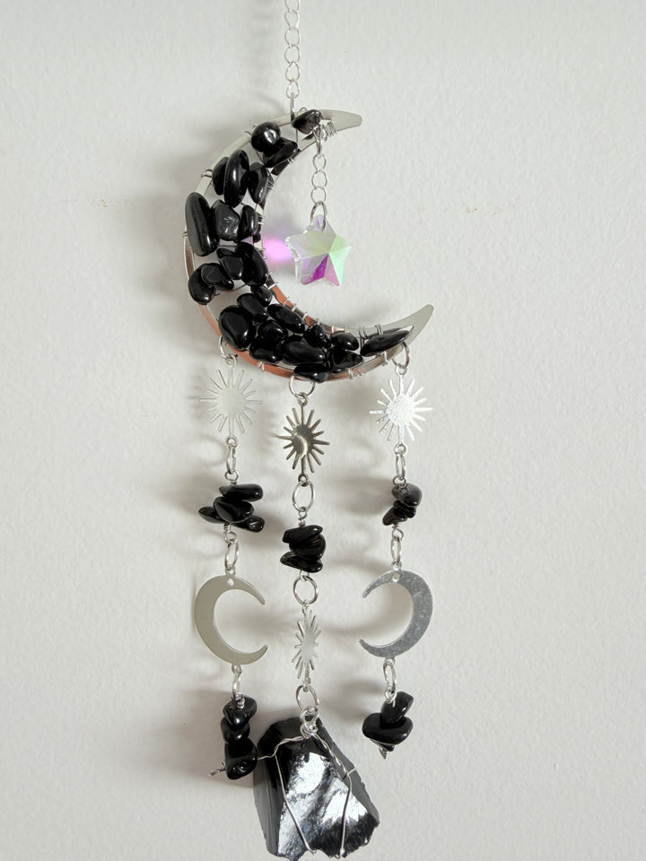 Black Obsidian Moon Catcher