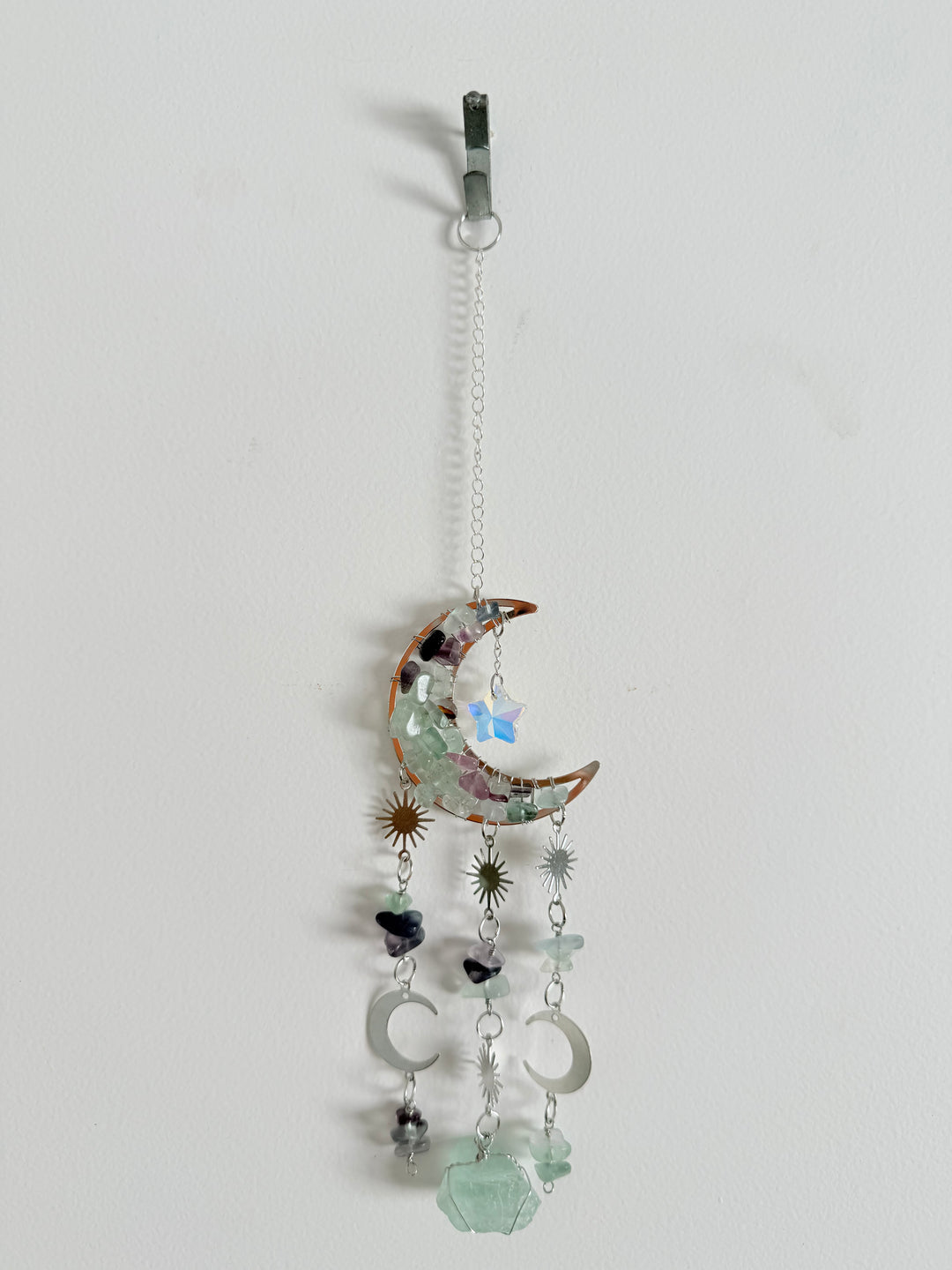 Rainbow Fluorite Moon Catcher