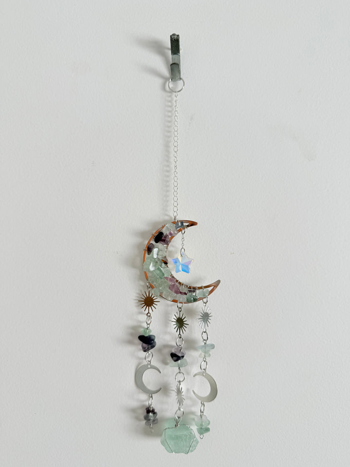 Rainbow Fluorite Moon Catcher