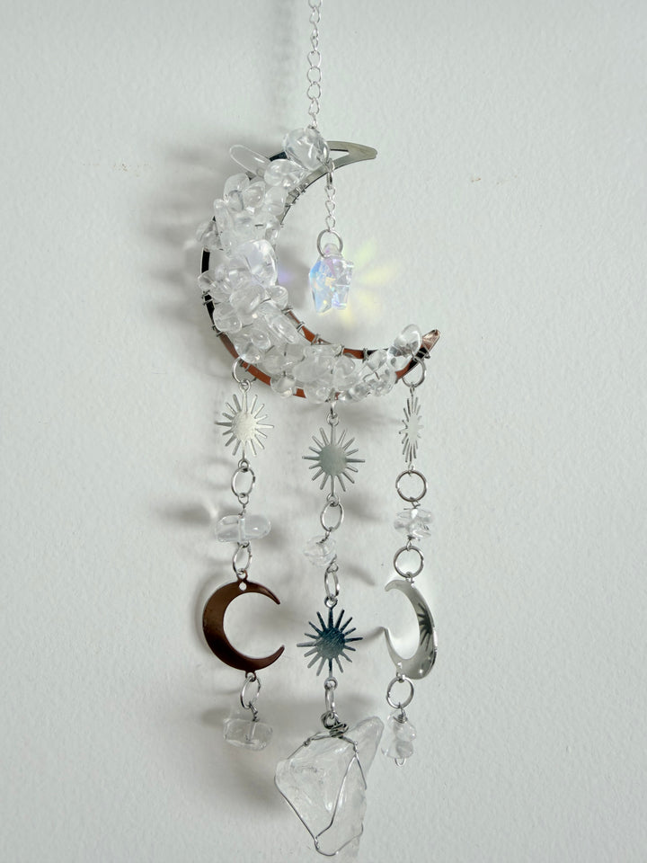 Clear Quartz Moon Catcher