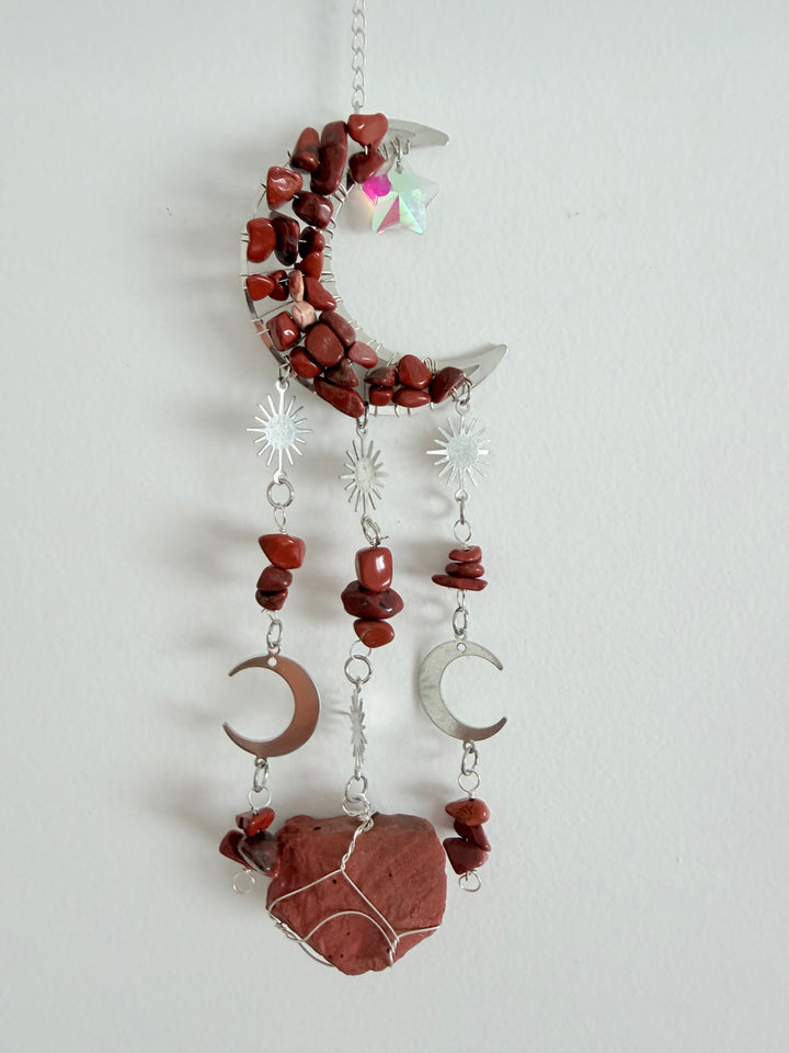 Red Jasper Moon Catcher