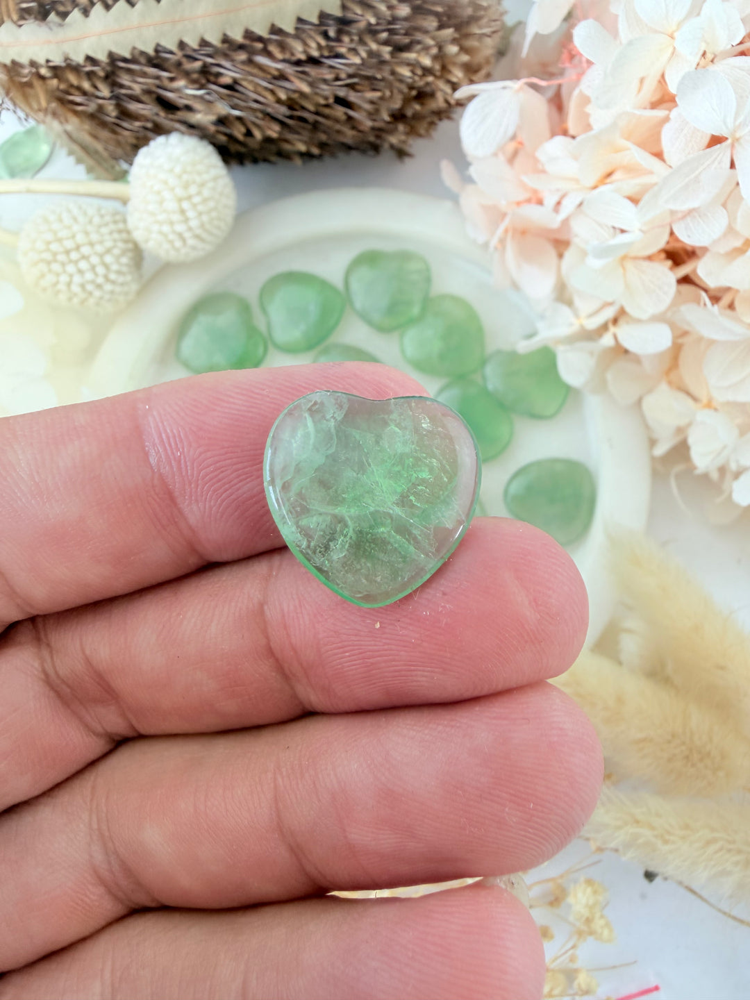 Green Fluorite Heart