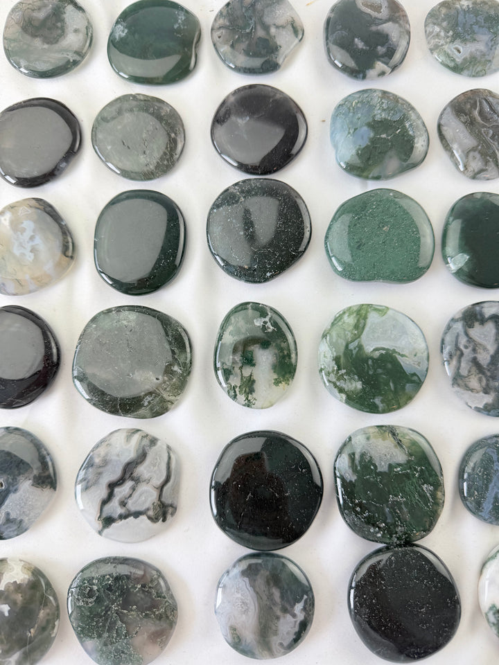 Moss Agate Flat Stone