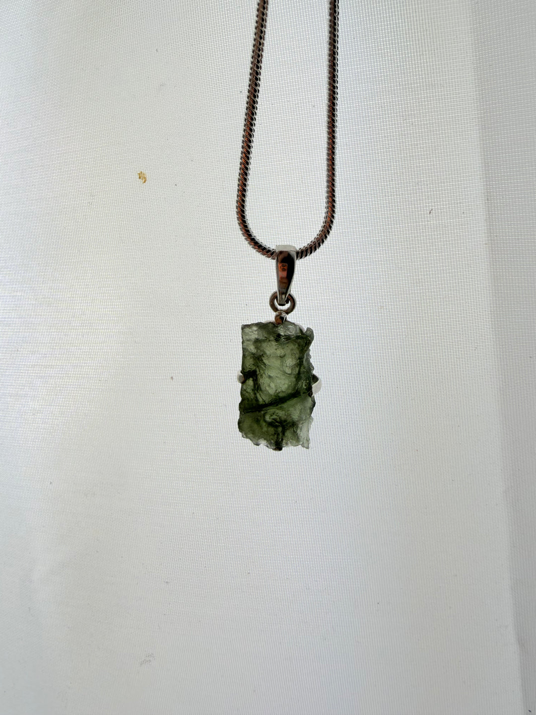 Moldavite Silver Pendant