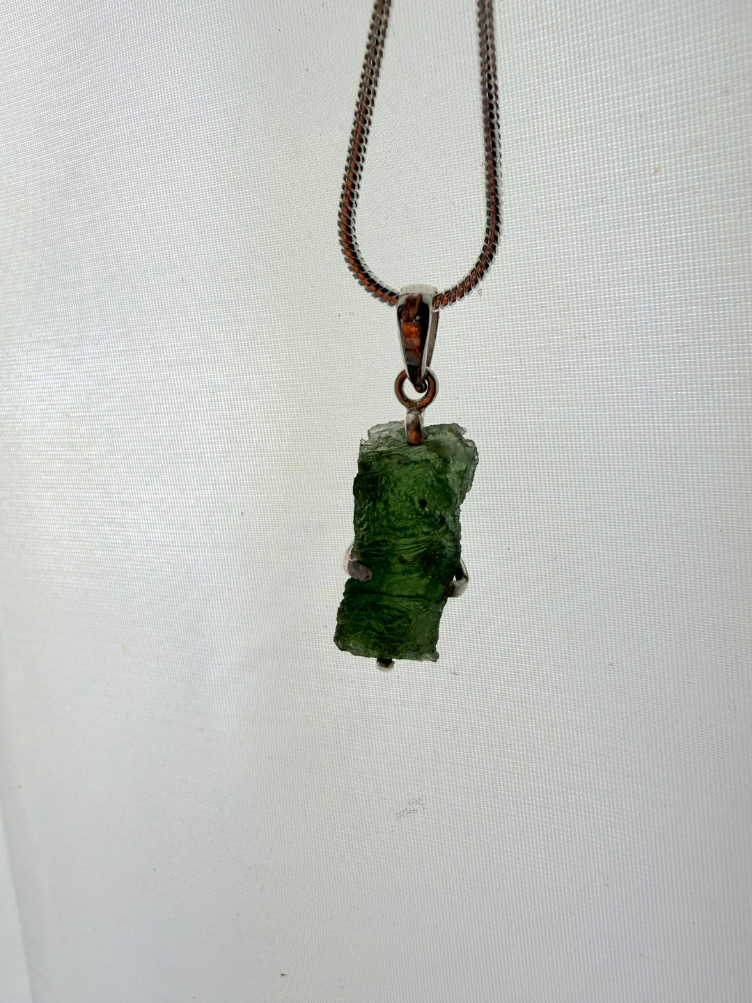 Moldavite Silver Pendant