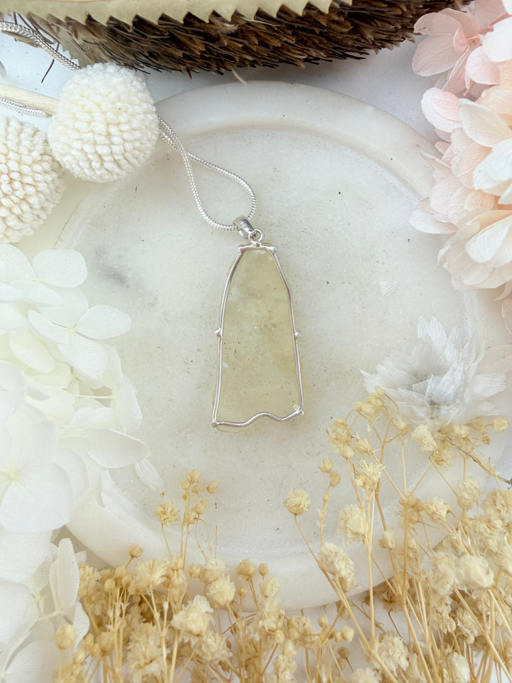 Libyan Desert Glass Silver Pendant
