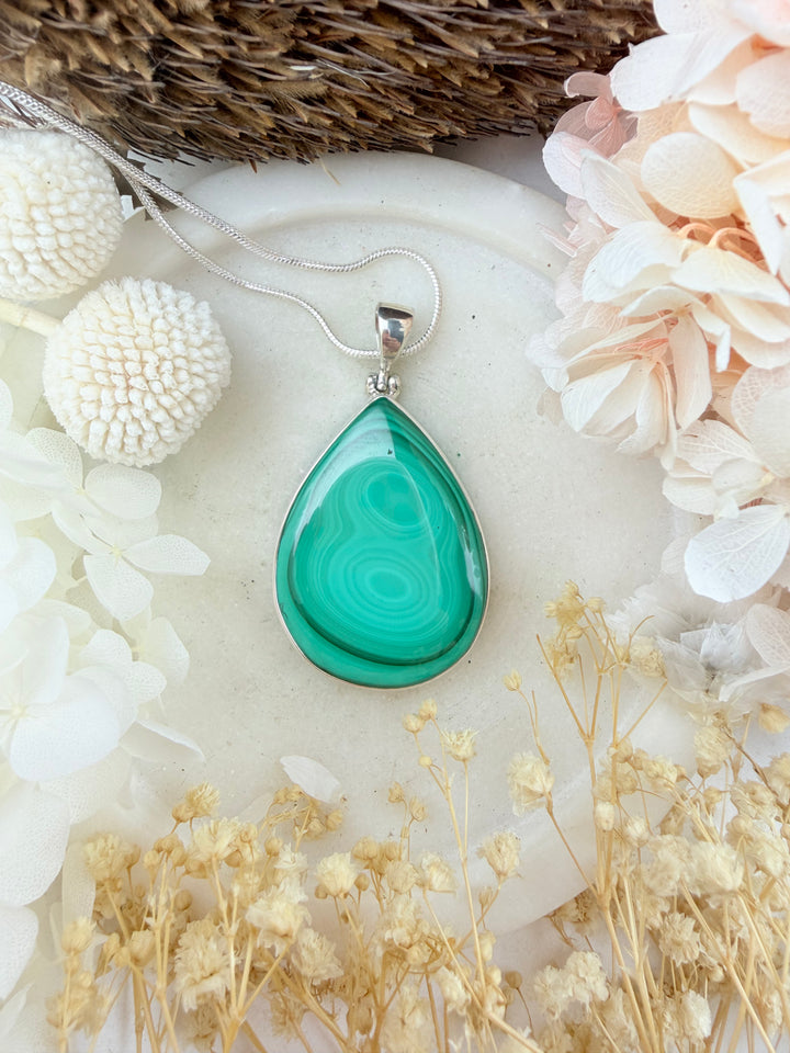 Malachite Silver Pendant