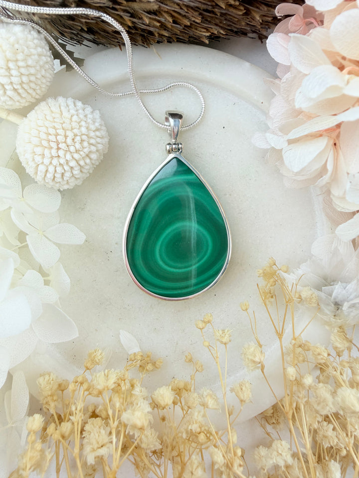 Malachite Silver Pendant