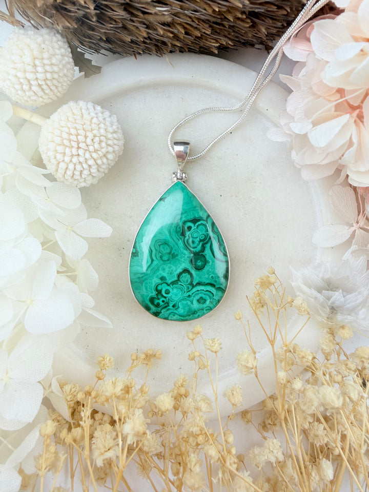 Malachite Silver Pendant