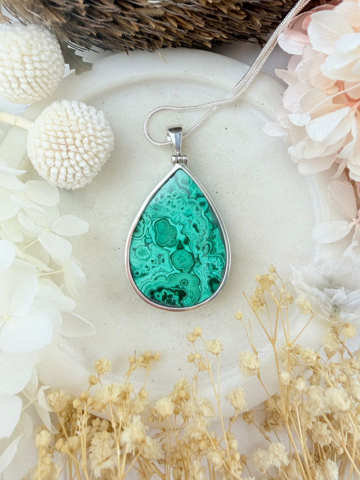 Malachite Silver Pendant