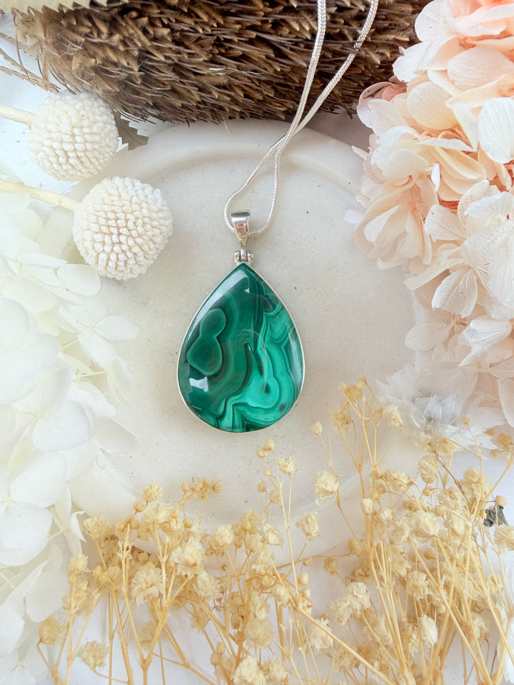 Malachite Silver Pendant