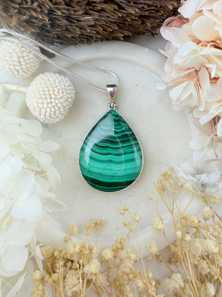 Malachite Silver Pendant
