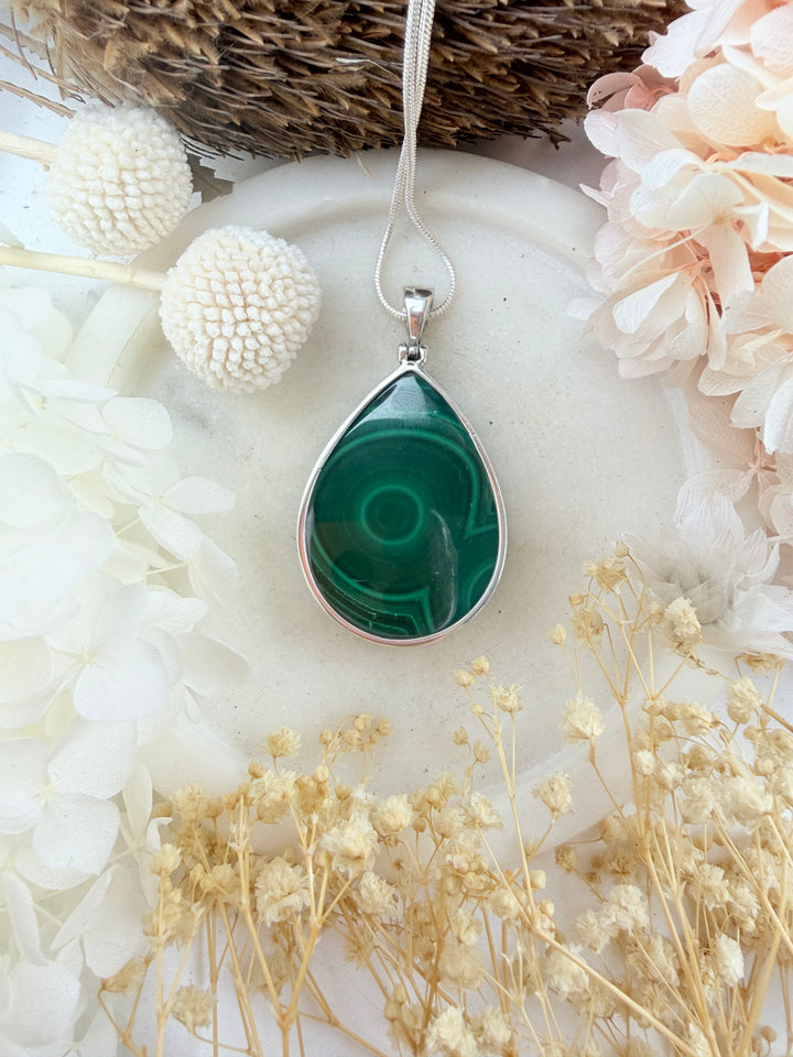 Malachite Silver Pendant