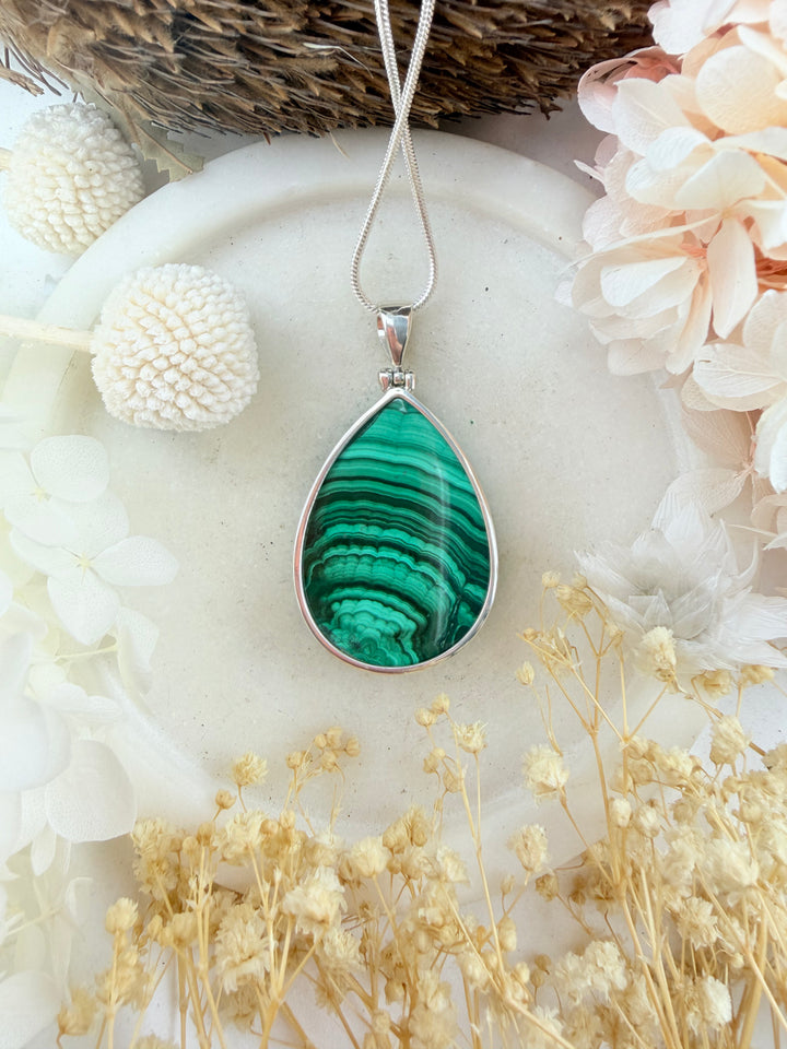 Malachite Silver Pendant