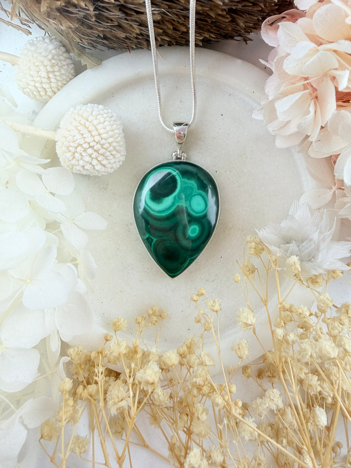 Malachite Silver Pendant
