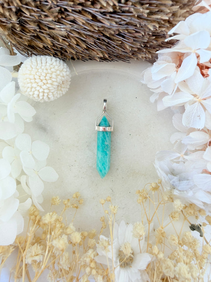 Amazonite Silver Pendant