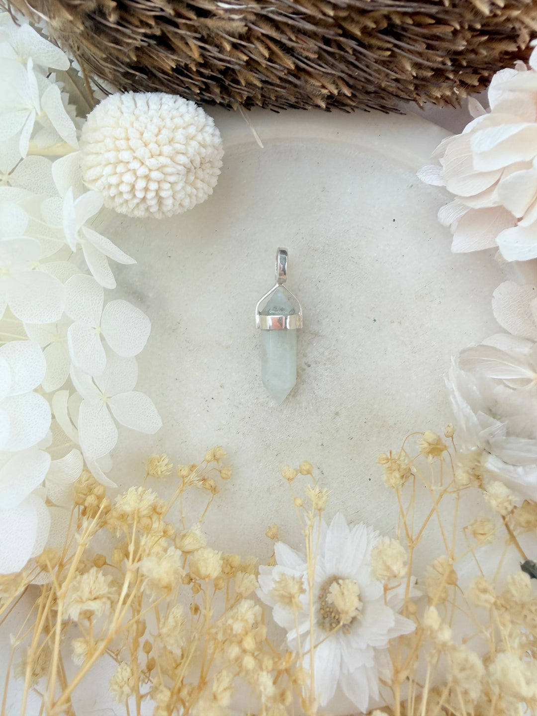 Aquamarine Silver Pendant