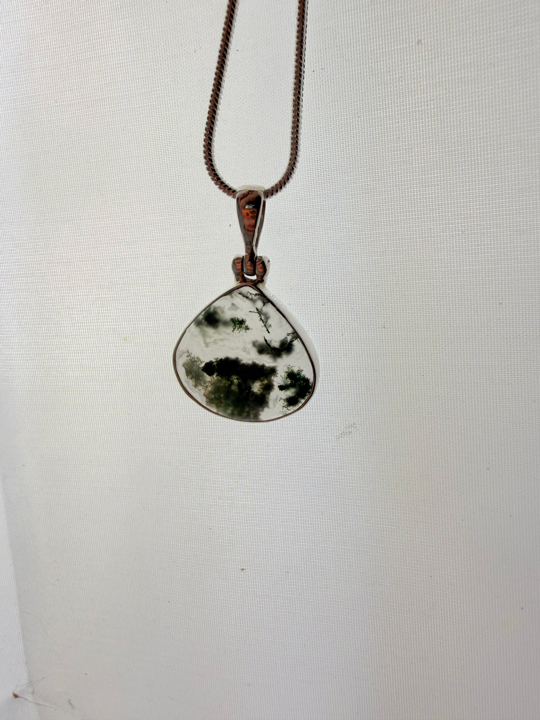 Moss Agate Silver Pendant