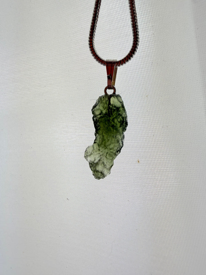 Moldavite Silver Pendant