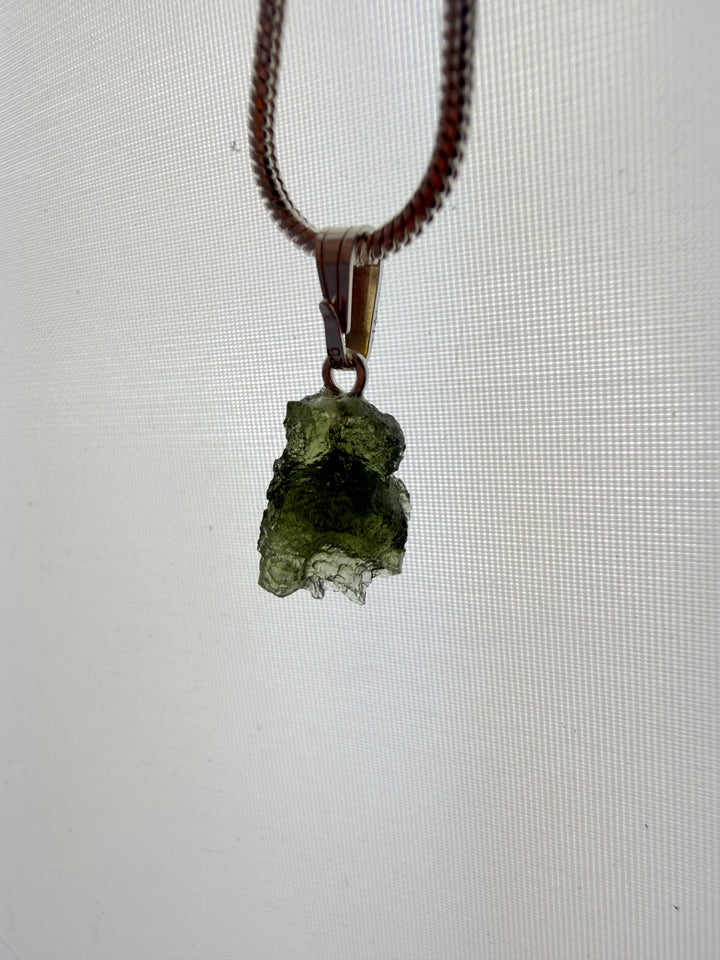 Moldavite Silver Pendant