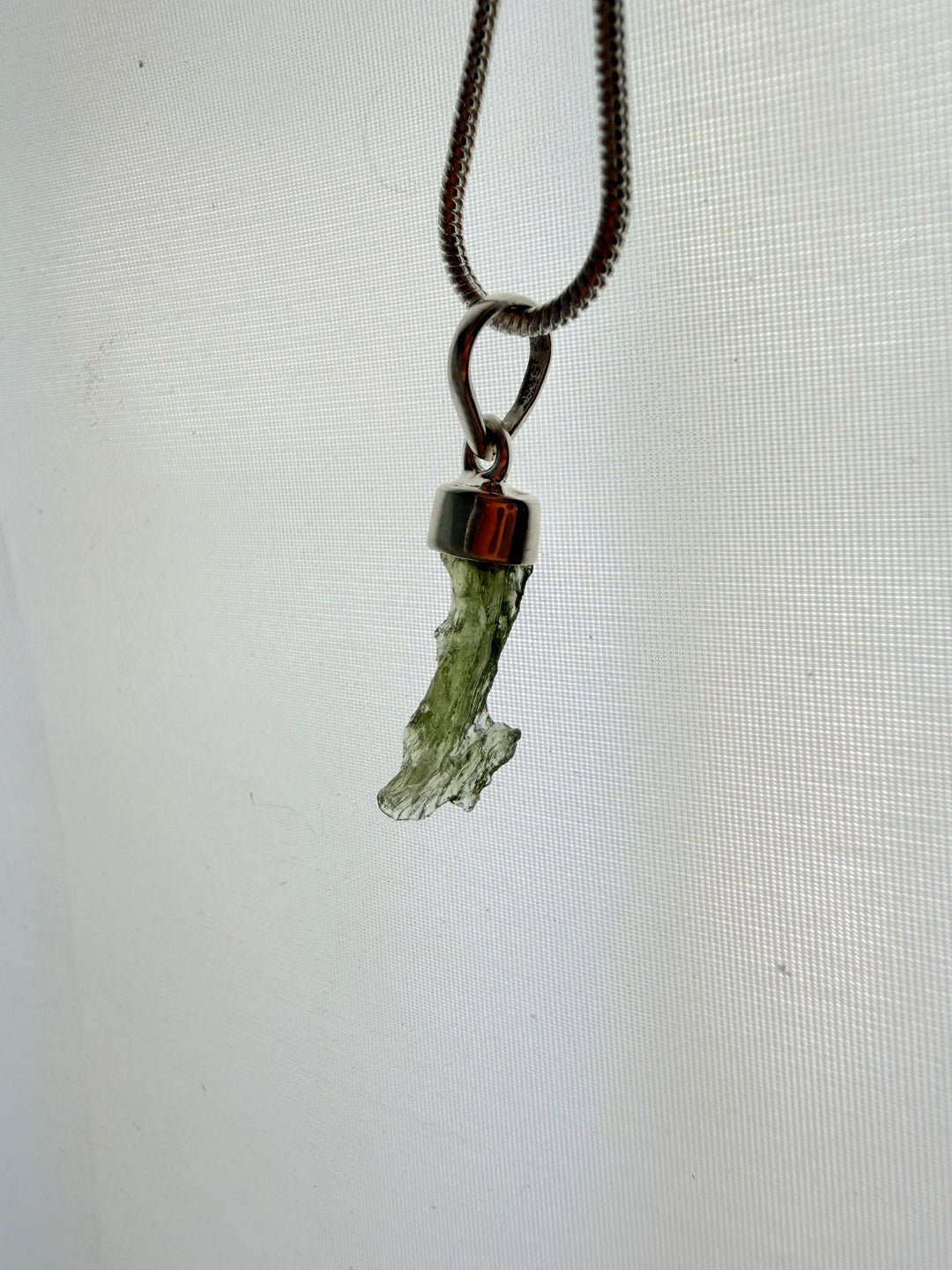 Moldavite Silver Pendant