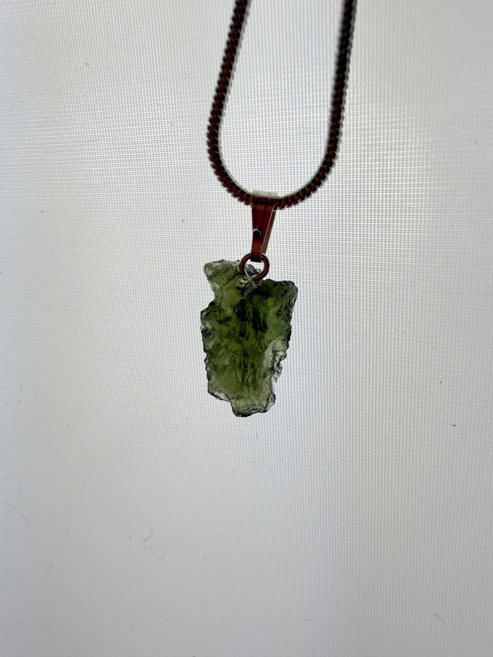 Moldavite Silver Pendant