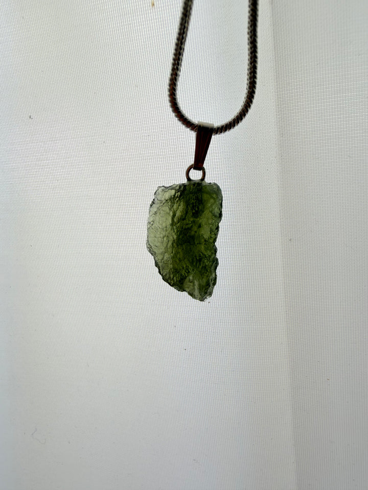 Moldavite Silver Pendant
