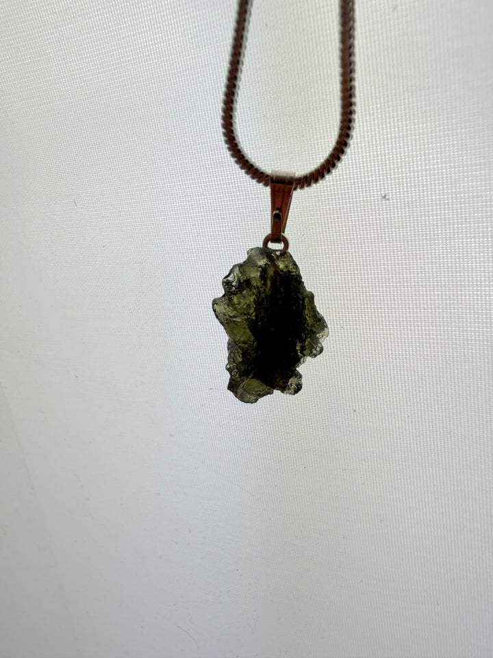 Moldavite Silver Pendant