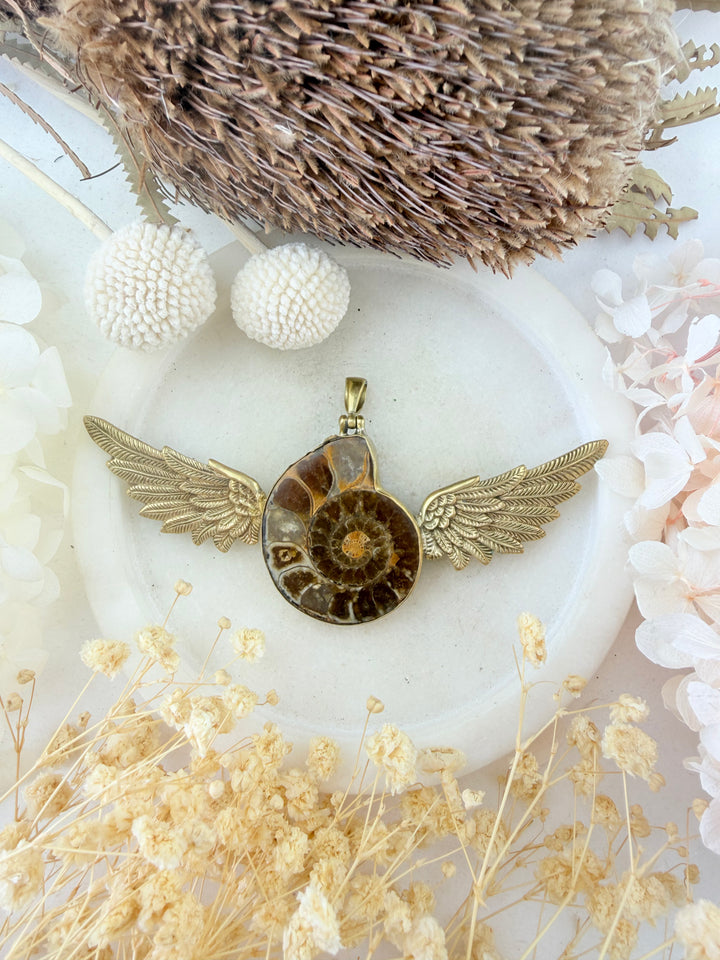 Ammonite Fossil Anahata Pendant