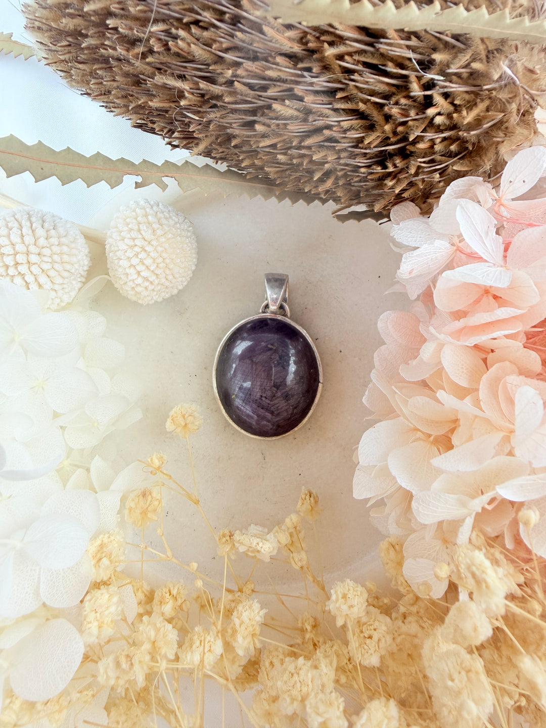 Star Ruby Silver Pendant