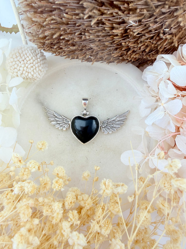 Rainbow Obsidian Anahata Pendant