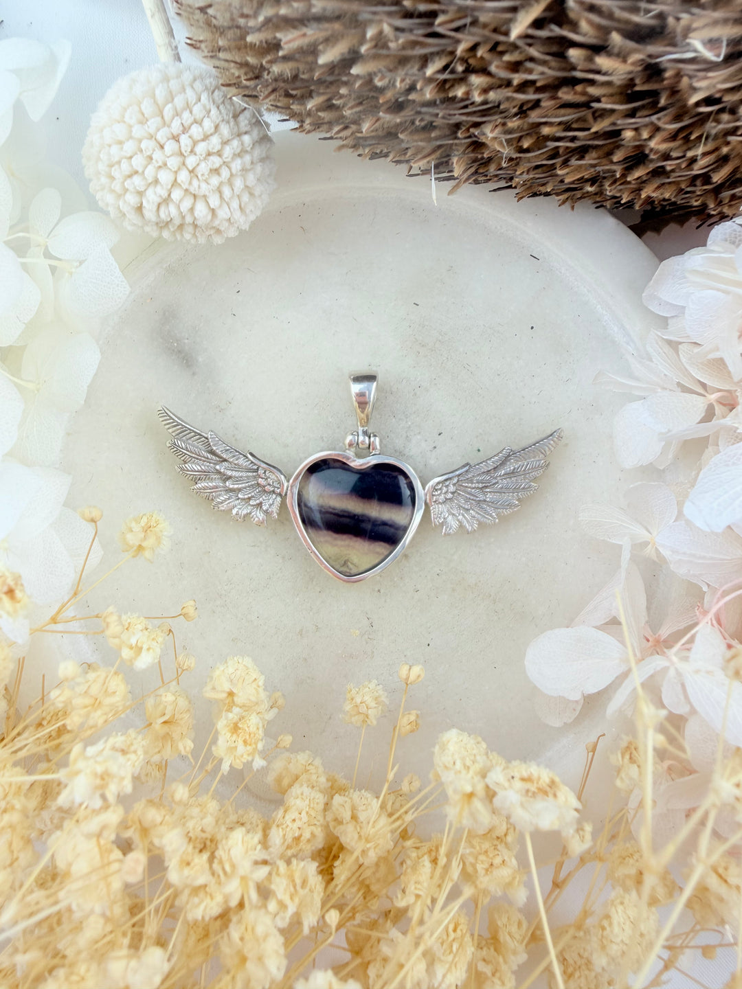 Rainbow Fluorite Anahata Pendant