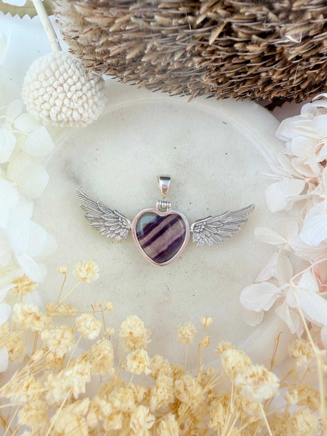 Rainbow Fluorite Anahata Pendant