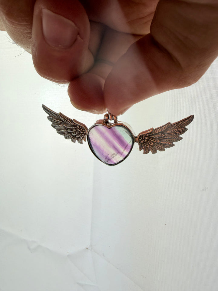 Rainbow Fluorite Anahata Pendant