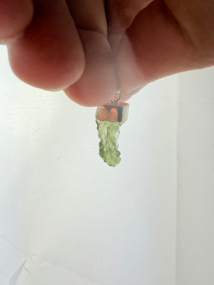 Moldavite Silver Pendant