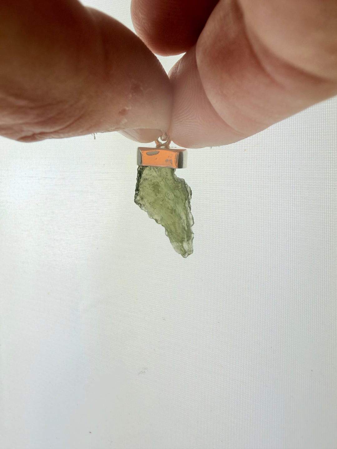 Moldavite Silver Pendant