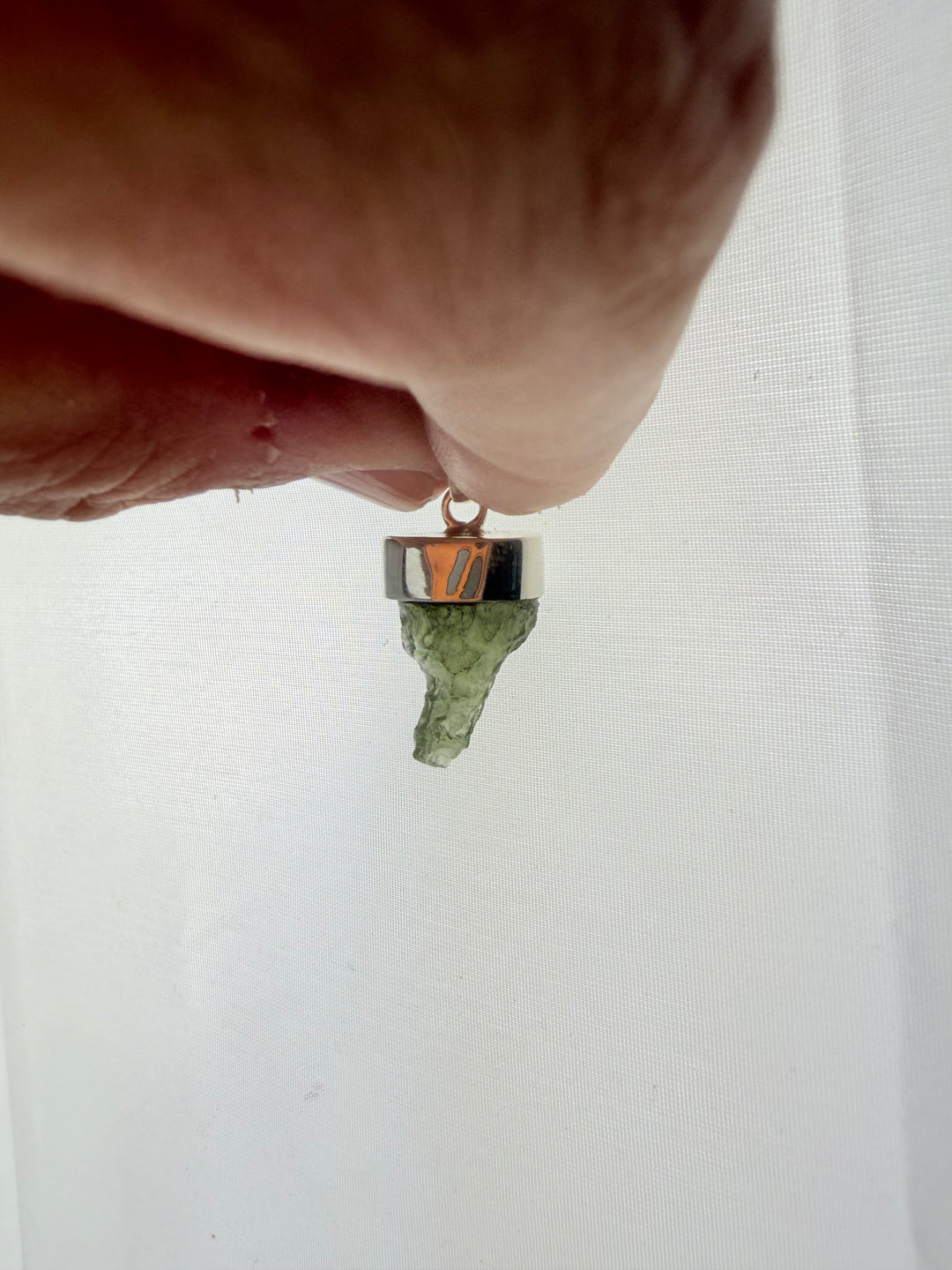 Moldavite Silver Pendant