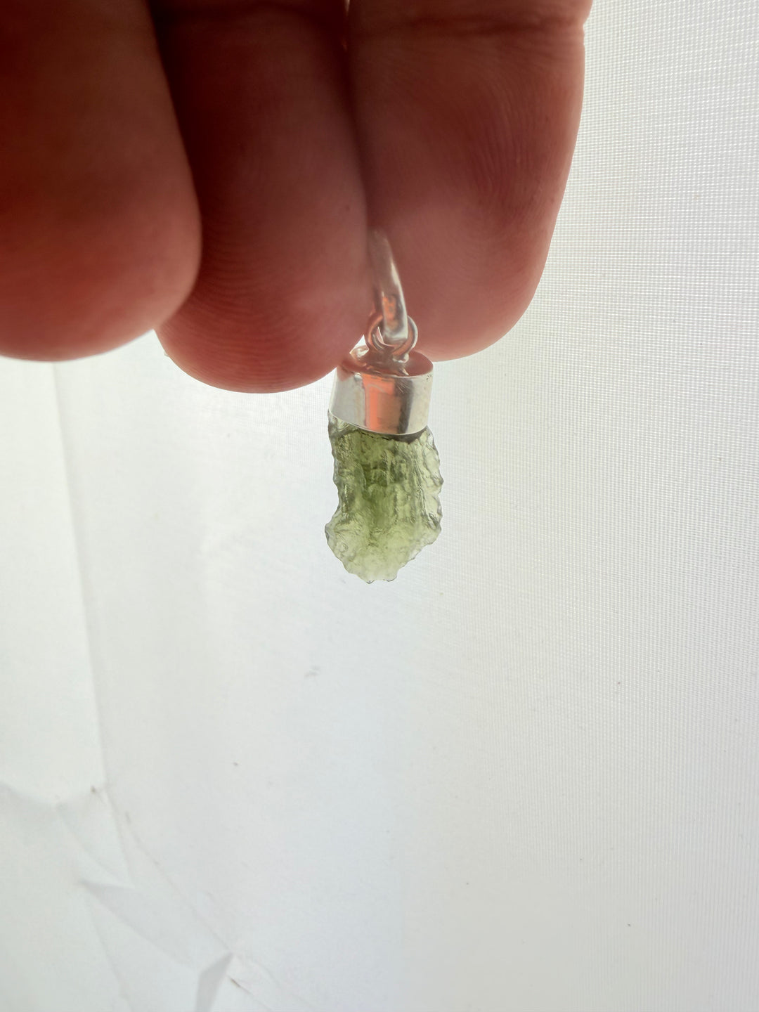 Moldavite Silver Pendant